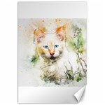 Cat Animal Art Abstract Watercolor Canvas 20  x 30   19.62 x28.9  Canvas - 1