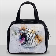 Tiger Roar Animal Art Abstract Classic Handbags (2 Sides) by Celenk