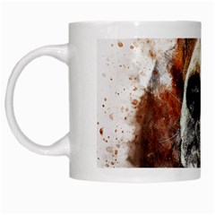 Dog Basset Pet Art Abstract White Mugs by Celenk