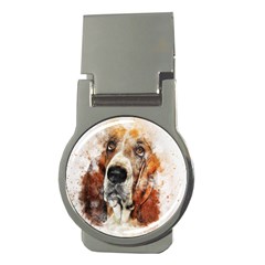 Dog Basset Pet Art Abstract Money Clips (round)  by Celenk