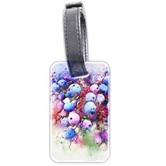 Berries Pink Blue Art Abstract Luggage Tags (two Sides) by Celenk