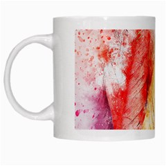 Feathers Bird Animal Art Abstract White Mugs by Celenk