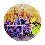 Fruit Plums Art Abstract Nature Ornament (Round) Front