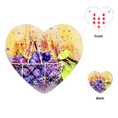 Fruit Plums Art Abstract Nature Playing Cards (heart)  by Celenk