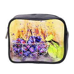 Fruit Plums Art Abstract Nature Mini Toiletries Bag 2-side by Celenk