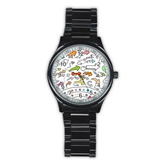 Desktop Pattern Art Graphic Design Stainless Steel Round Watch by Celenk