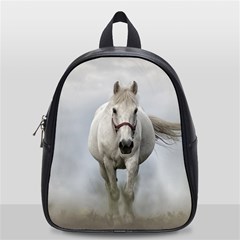 Horse Mammal White Horse Animal School Bag (small) by Celenk