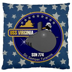 Uss Virginia ( Ssn 774 ) Crest Standard Flano Cushion Case (two Sides) by Bigfootshirtshop