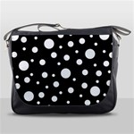 White On Black Polka Dot Pattern Messenger Bags Front