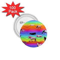 Horses In Rainbow 1 75  Buttons (100 Pack)  by CosmicEsoteric