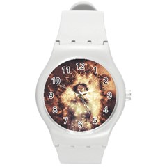 Science Fiction Teleportation Round Plastic Sport Watch (m) by Celenk