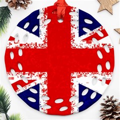 Union Jack London Flag Uk Ornament (round Filigree) by Celenk