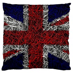 Union Jack Flag Uk Patriotic Large Flano Cushion Case (two Sides) by Celenk