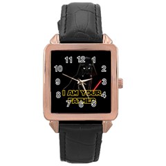 Darth Vader Cat Rose Gold Leather Watch  by Valentinaart