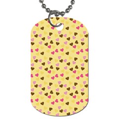 Beige Hearts Dog Tag (one Side) by snowwhitegirl