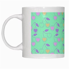 Mint Heart Cherries White Mugs by snowwhitegirl