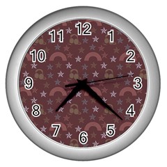 Music Stars Brown Wall Clocks (silver)  by snowwhitegirl