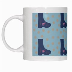 Deer Boots Teal Blue White Mugs by snowwhitegirl