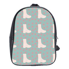 Deer Boots Blue White School Bag (large) by snowwhitegirl