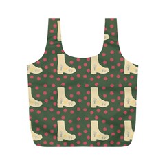 Green Boot Full Print Recycle Bags (m)  by snowwhitegirl