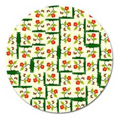 Plants And Flowers Magnet 5  (round) by linceazul