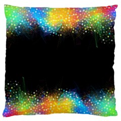 Frame Border Feathery Blurs Design Large Flano Cushion Case (two Sides) by Nexatart