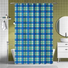 Sea Tartan Shower Curtain 48  X 72  (small)  by jumpercat