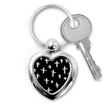 White Cross Key Chains (Heart)  Front