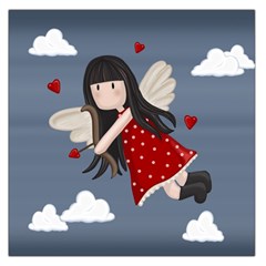 Cupid Girl Large Satin Scarf (square) by Valentinaart