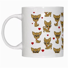 Chihuahua Pattern White Mugs by Valentinaart