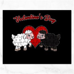 Valentines Day - Sheep  Rectangular Jigsaw Puzzl by Valentinaart