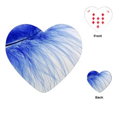 Feather Blue Colored Playing Cards (heart)  by Nexatart