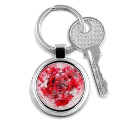 Flower Roses Heart Art Abstract Key Chains (round)  by Nexatart