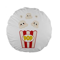 Cute Kawaii Popcorn Standard 15  Premium Flano Round Cushions by Valentinaart