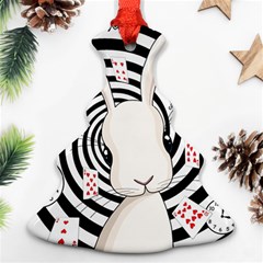 White Rabbit In Wonderland Christmas Tree Ornament (two Sides) by Valentinaart