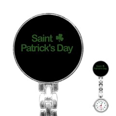  St  Patricks Day  Stainless Steel Nurses Watch by Valentinaart