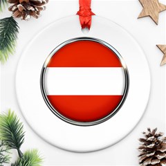 Austria Country Nation Flag Round Ornament (two Sides) by Nexatart