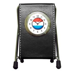 Luxembourg Nation Country Red Pen Holder Desk Clocks by Nexatart