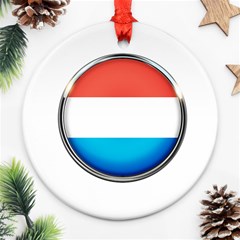 Luxembourg Nation Country Red Round Ornament (two Sides) by Nexatart