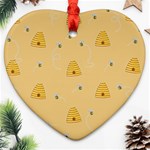 Bee pattern Heart Ornament (Two Sides) Front