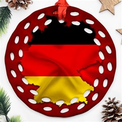 Germany Map Flag Country Red Flag Ornament (round Filigree) by Nexatart