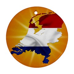 Holland Country Nation Netherlands Flag Round Ornament (two Sides) by Nexatart