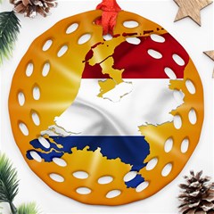 Holland Country Nation Netherlands Flag Round Filigree Ornament (two Sides) by Nexatart