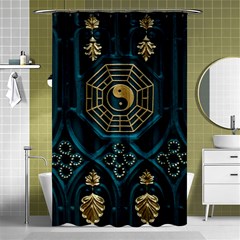 Ying Yang Abstract Asia Asian Background Shower Curtain 48  X 72  (small)  by Nexatart