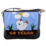 Go Vegan - Cute Chick  Messenger Bags Front