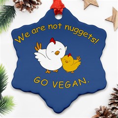 Go Vegan - Cute Chick  Snowflake Ornament (two Sides) by Valentinaart