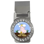 Friends Not Food - Cute Pig and Chicken Money Clips (CZ)  Front