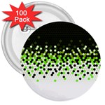 Flat Tech Camouflage Reverse Green 3  Buttons (100 pack)  Front