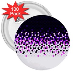 Flat Tech Camouflage Reverse Purple 3  Buttons (100 Pack)  by jumpercat