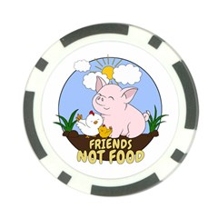 Friends Not Food - Cute Pig And Chicken Poker Chip Card Guard (10 Pack) by Valentinaart